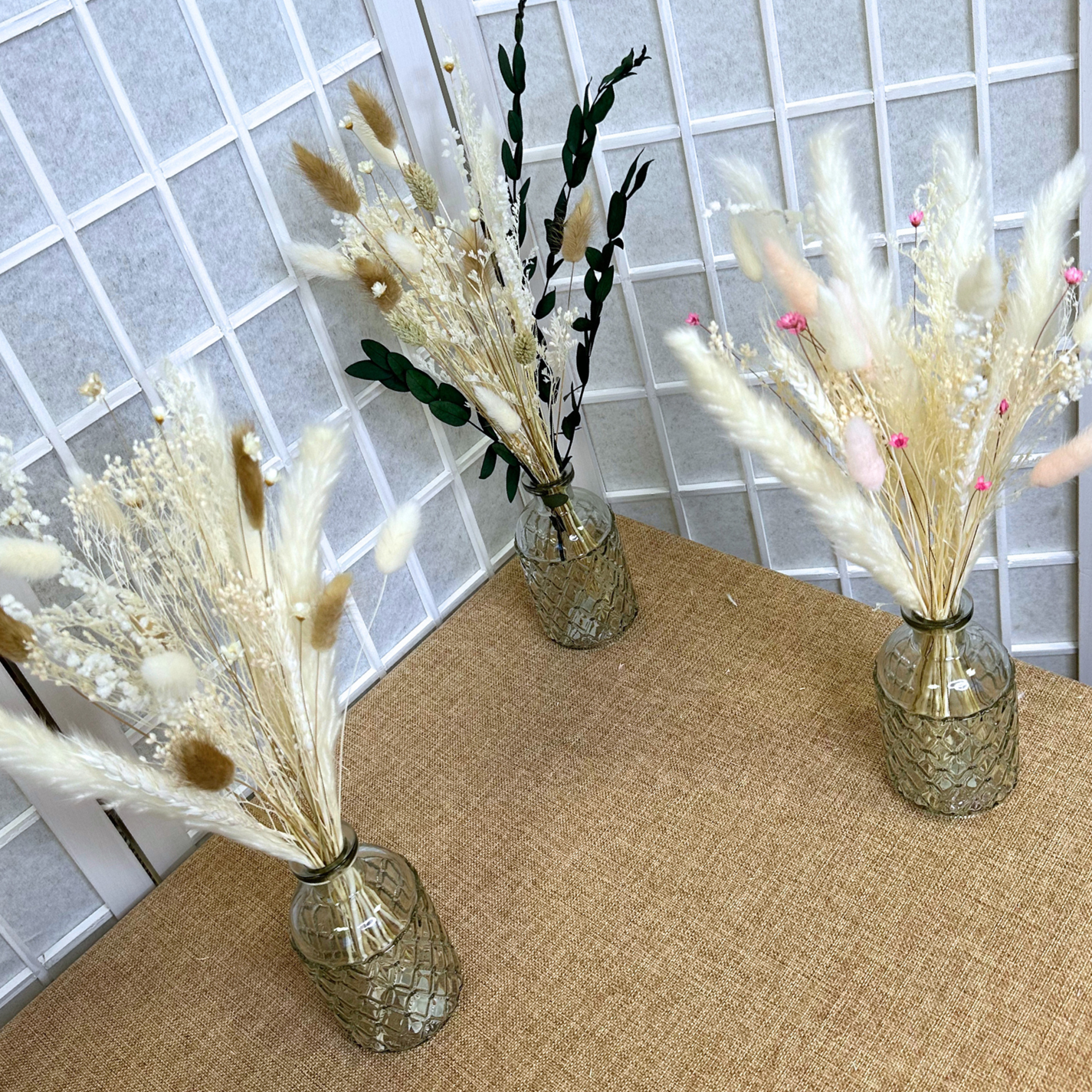 Dried Flower Bouquet & Bud Vase Gift Set | Optional Dried Pampas Grass