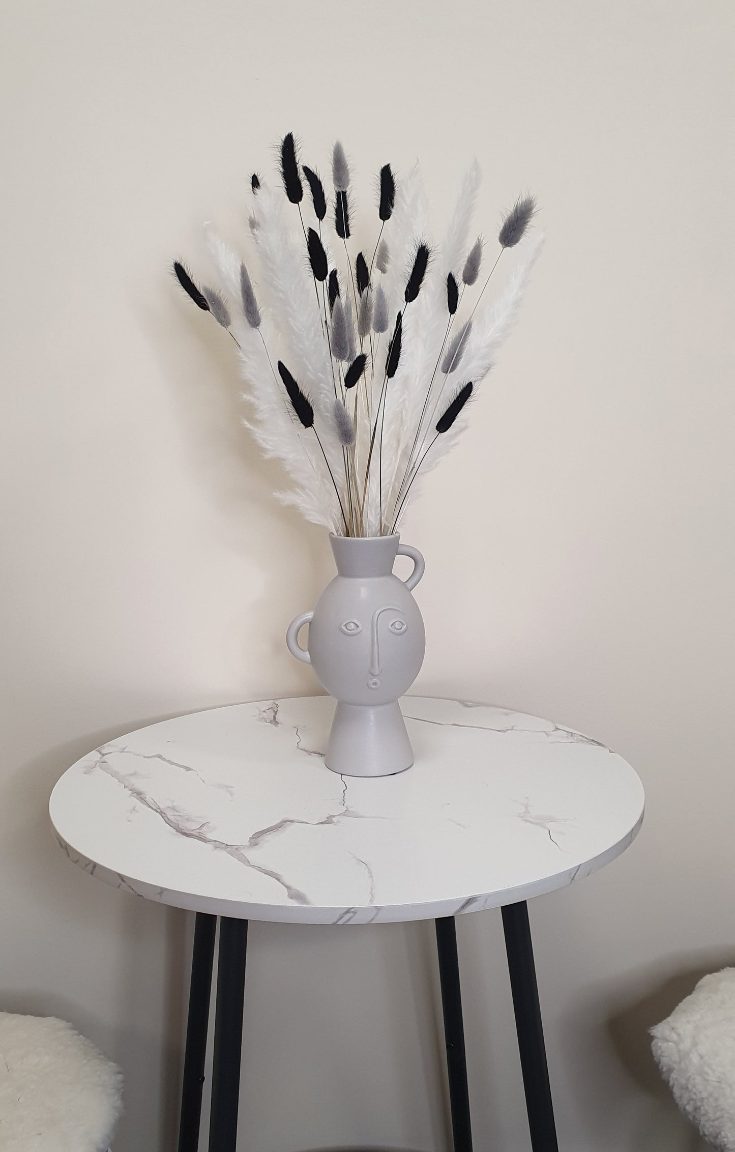 Pampas Grass & Bunny Tails Bundle - White, Black & Grey