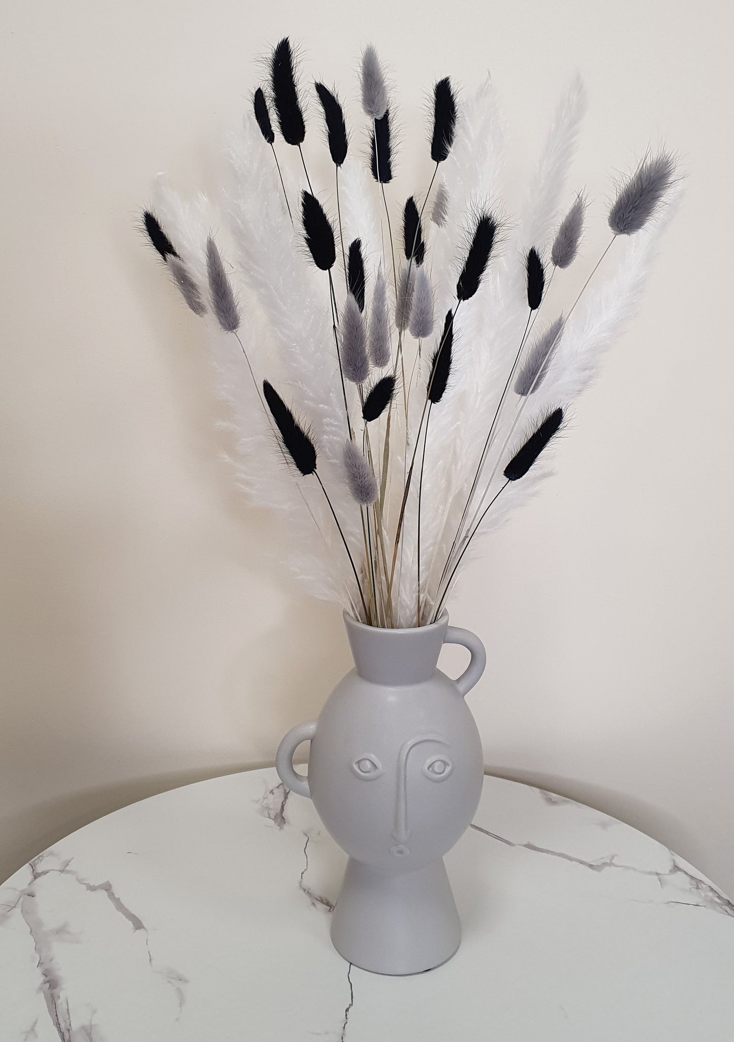 Pampas Grass & Bunny Tails Bundle - White, Black & Grey