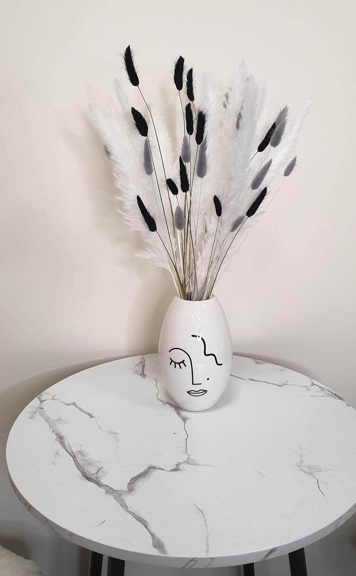 Pampas Grass & Bunny Tails Bundle - White, Black & Grey