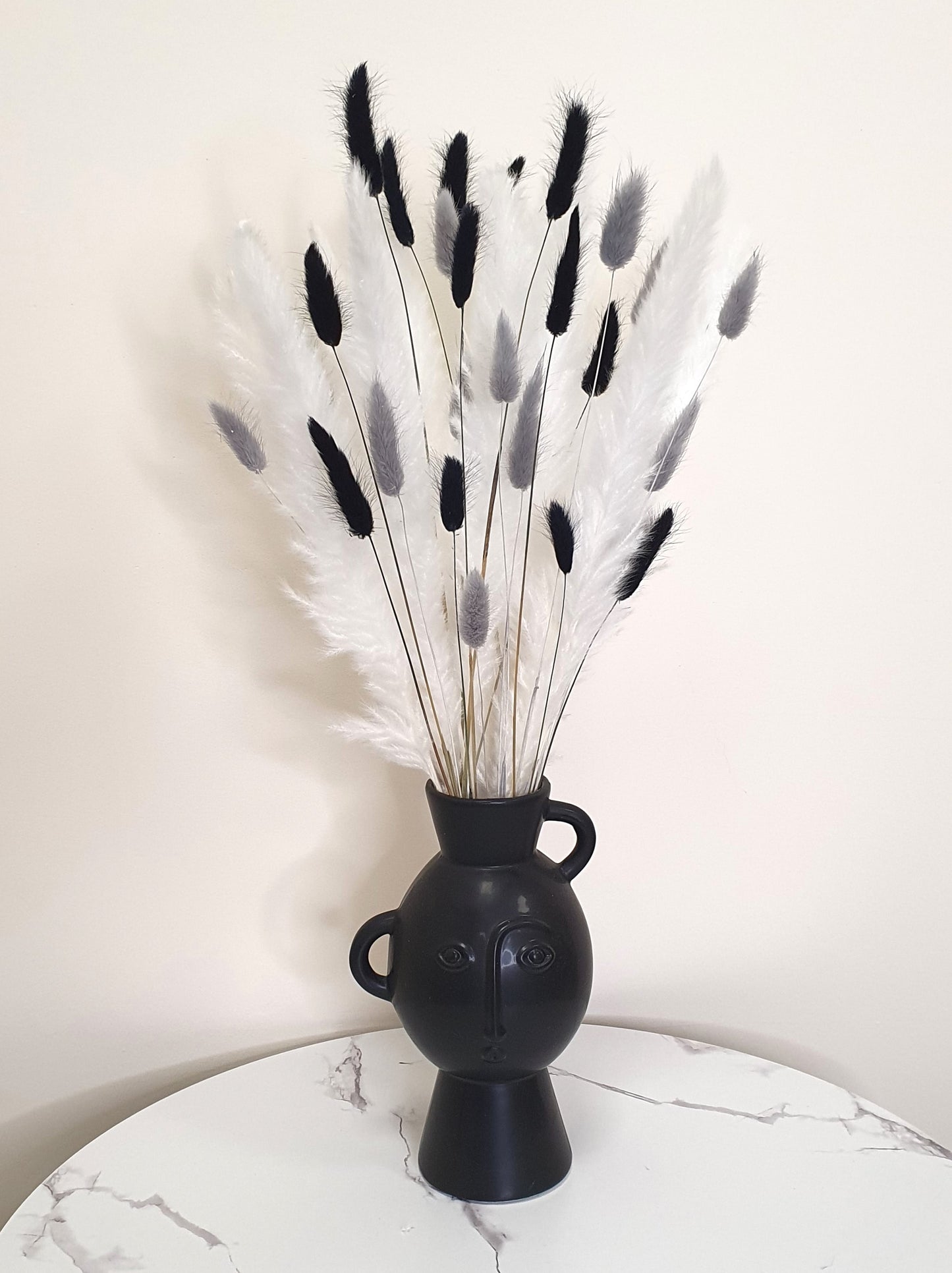 Pampas Grass & Bunny Tails Bundle - White, Black & Grey
