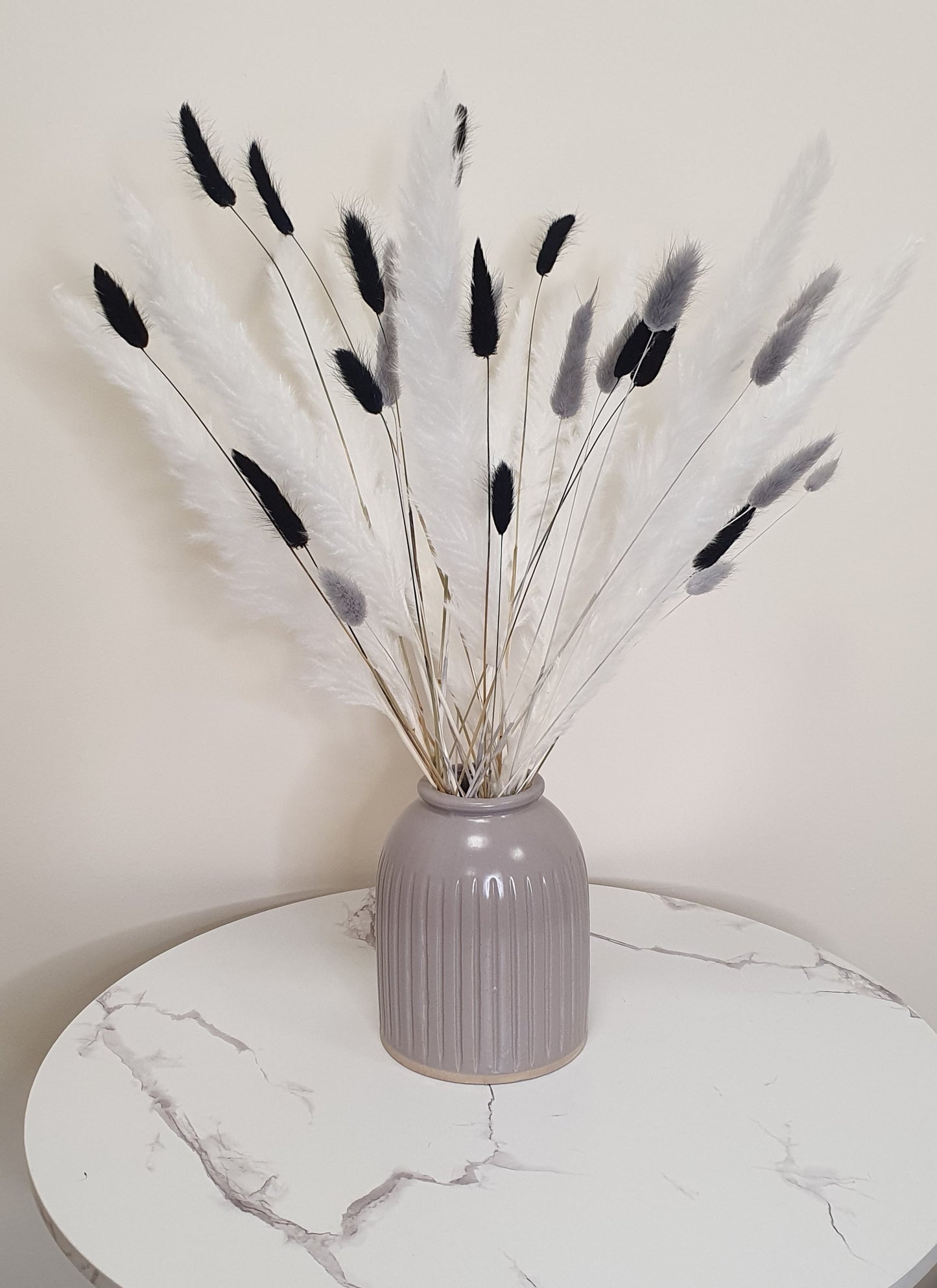 Pampas Grass & Bunny Tails Bundle - White, Black & Grey