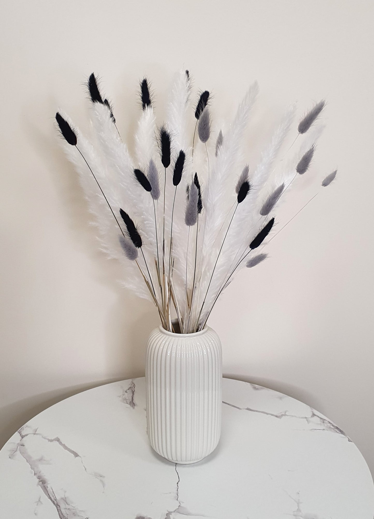 Pampas Grass & Bunny Tails Bundle - White, Black & Grey