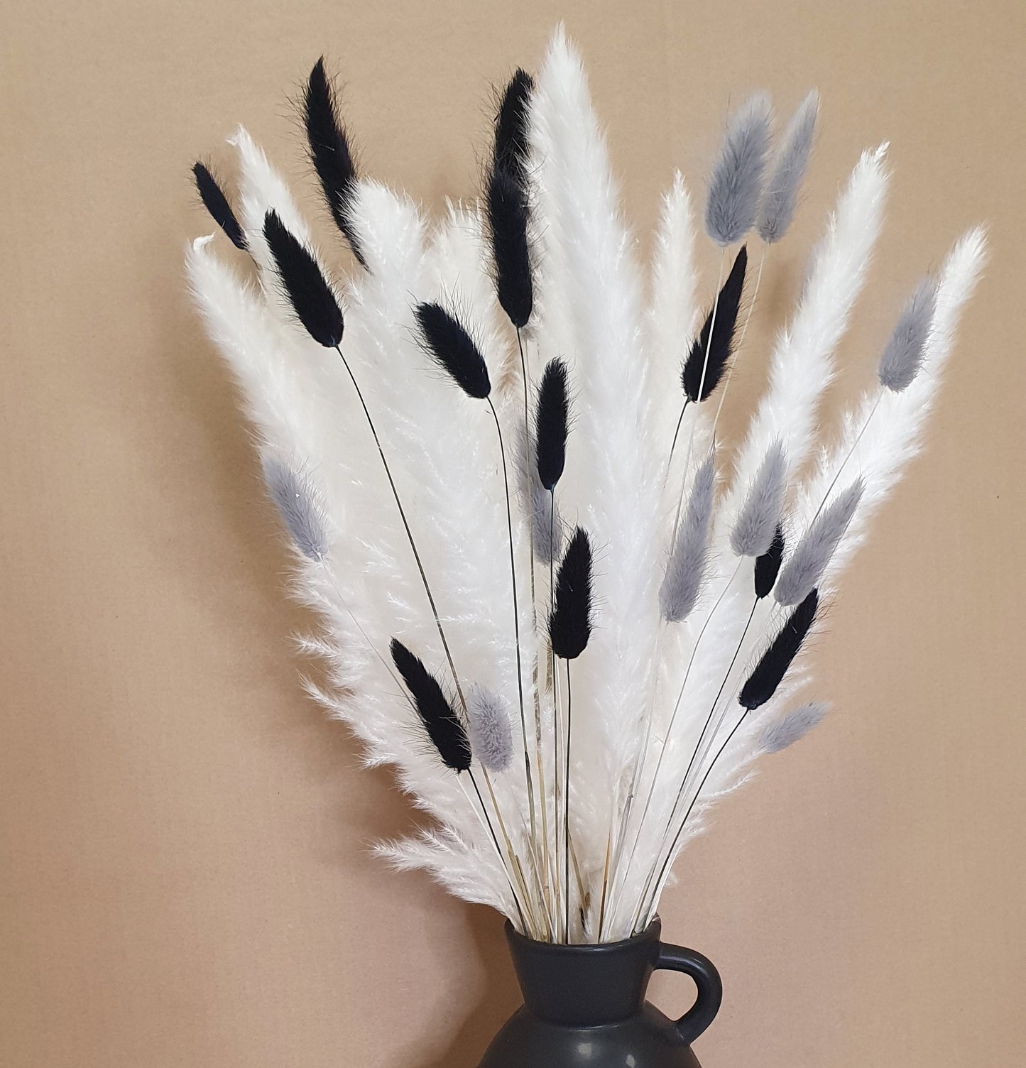 Pampas Grass & Bunny Tails Bundle - White, Black & Grey