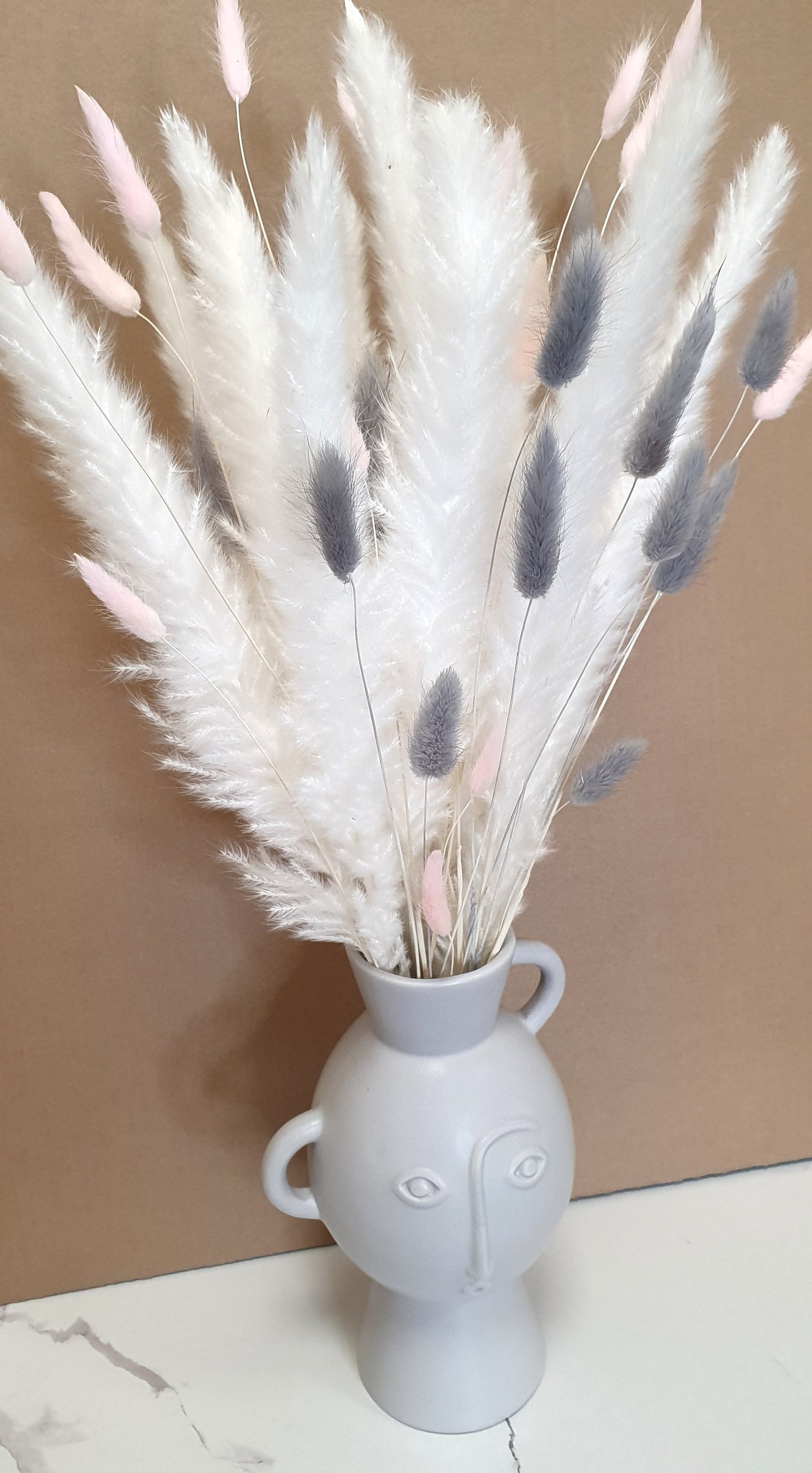 Pampas Grass & Bunny Tails Bundle - White, Pink & Grey