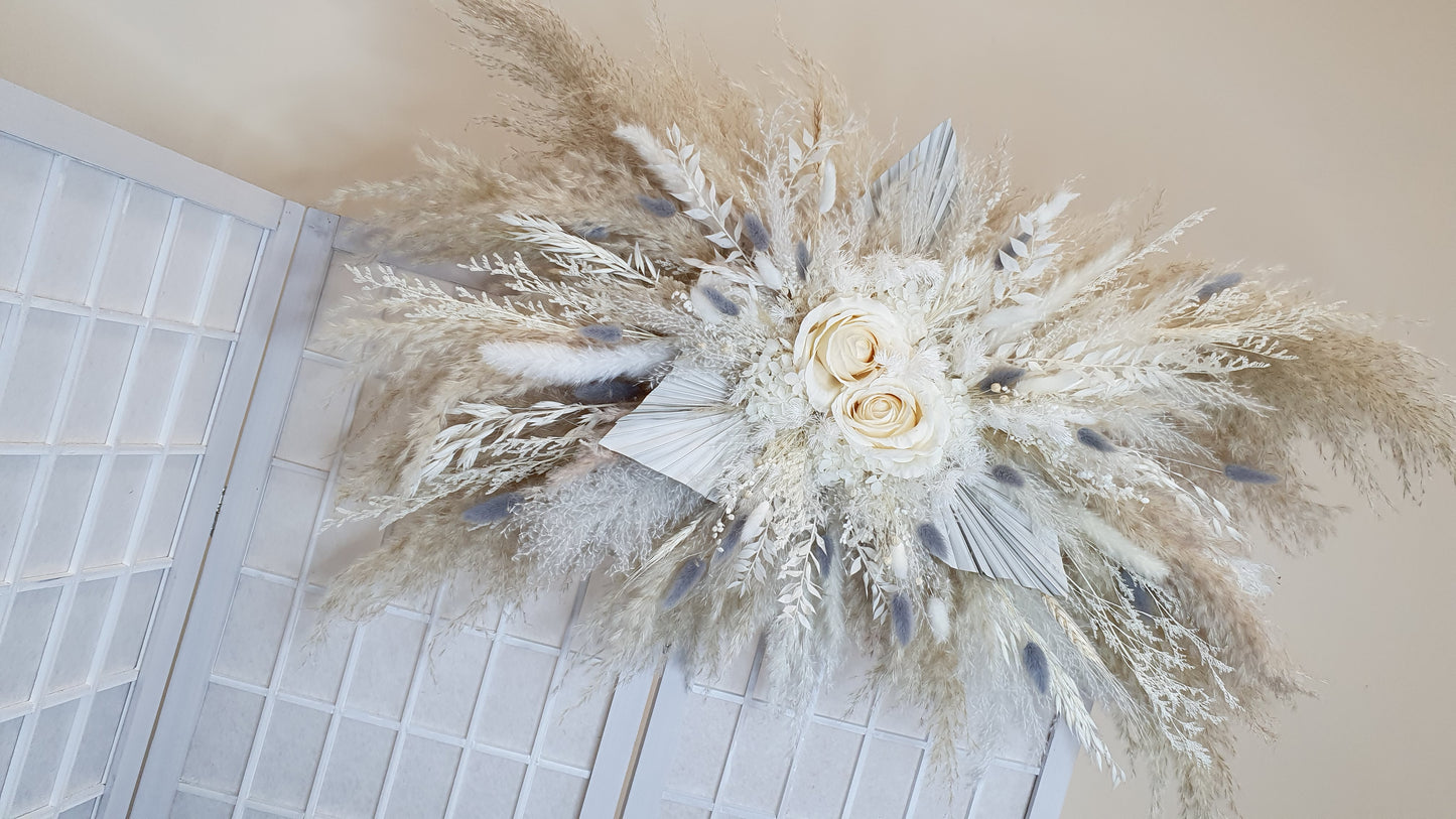 Dried Pampas Wall Decor - Grey