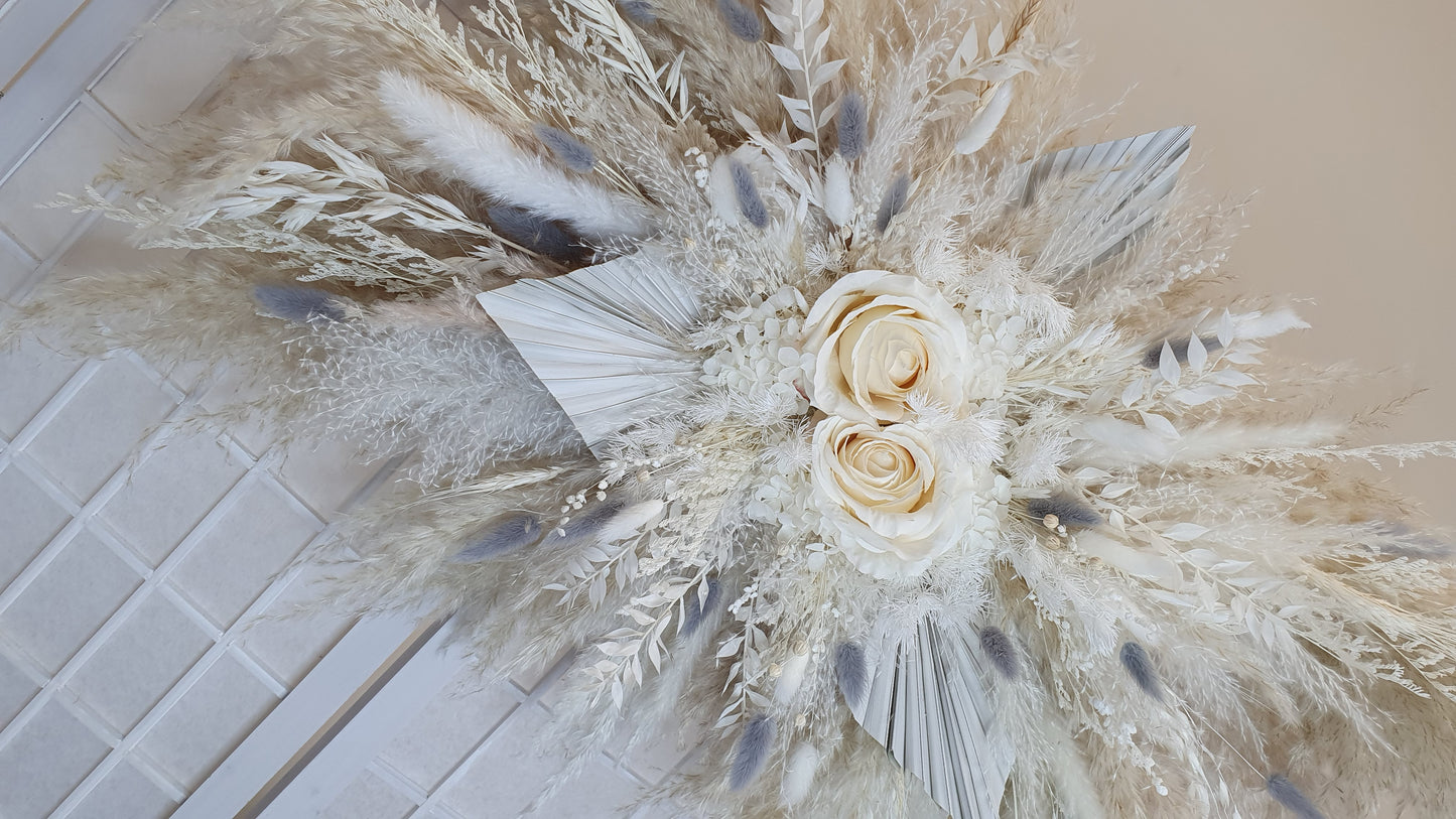 Dried Pampas Wall Decor - Grey