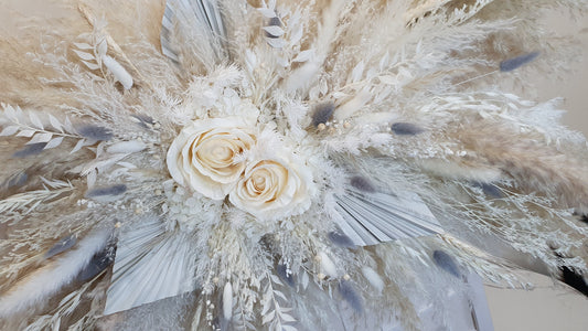 Dried Pampas Wall Decor - Grey