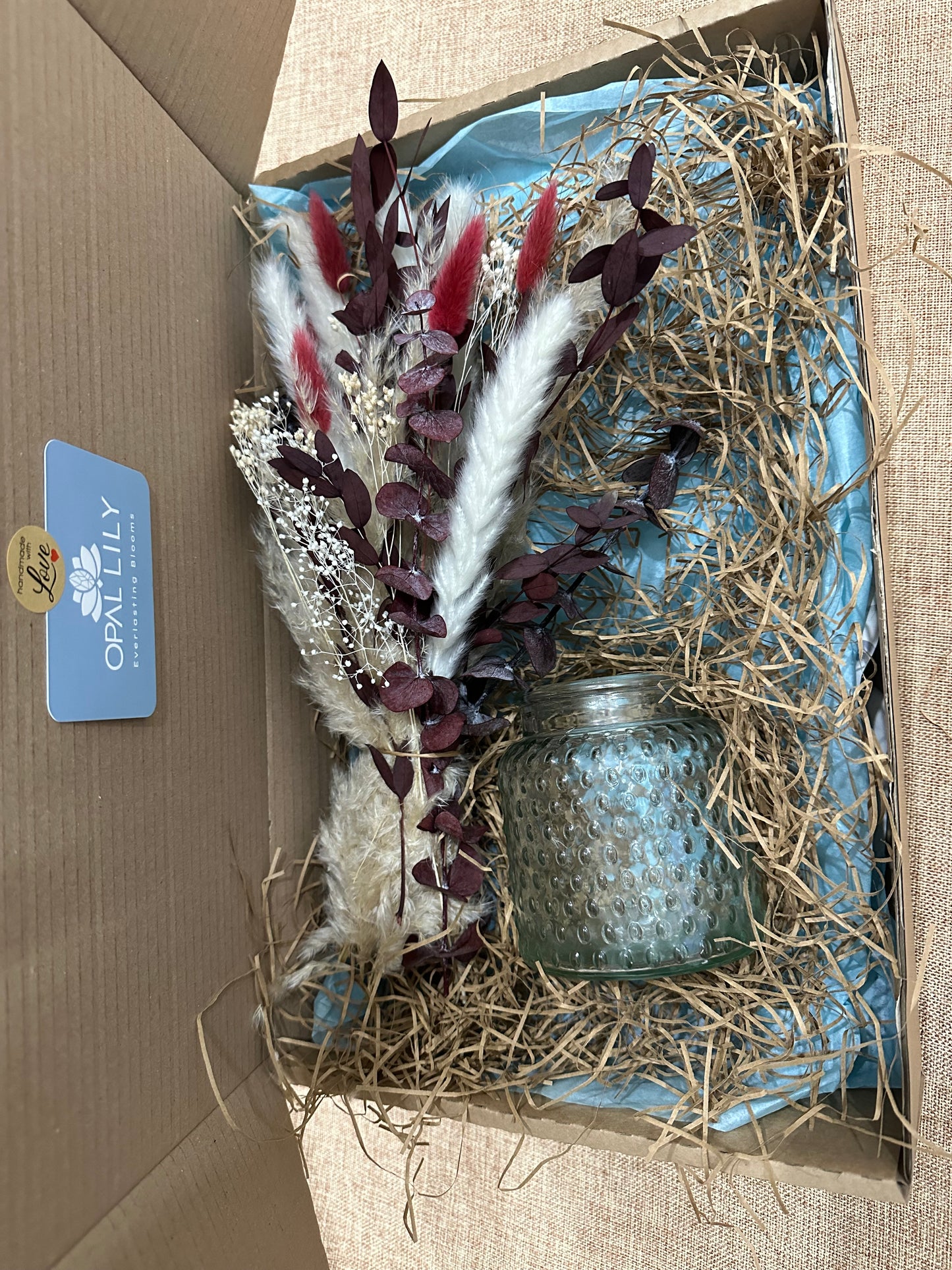 "Robyn" Dried Flower Bouquet & Vase Gift Set