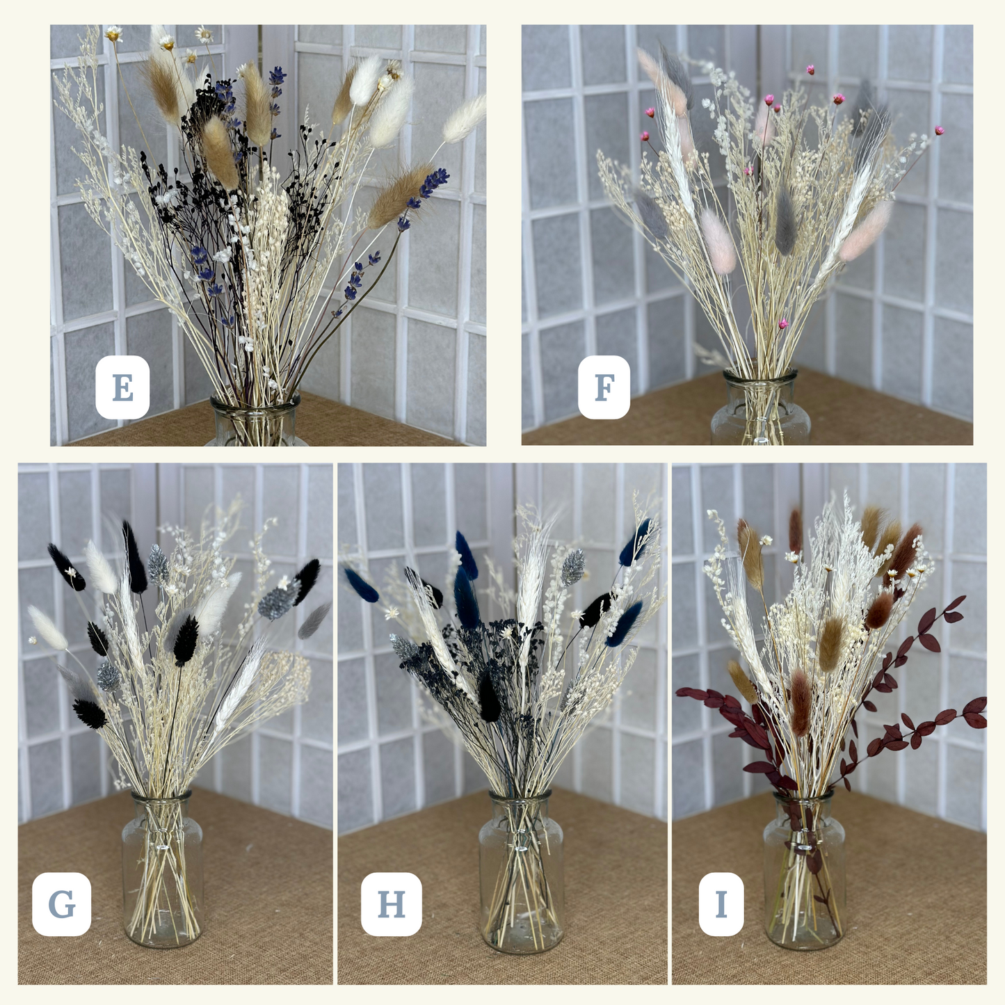 Dried Flower Bouquet & Bud Vase Gift Set | Optional Dried Pampas Grass