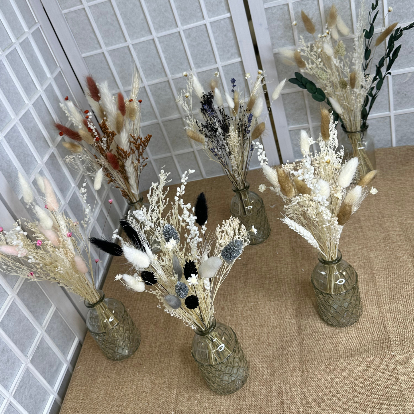 Dried Flower Bouquet & Bud Vase Gift Set | Optional Dried Pampas Grass