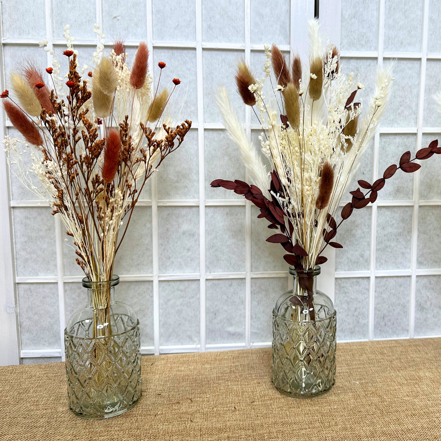 Dried Flower Bouquet & Bud Vase Gift Set | Optional Dried Pampas Grass