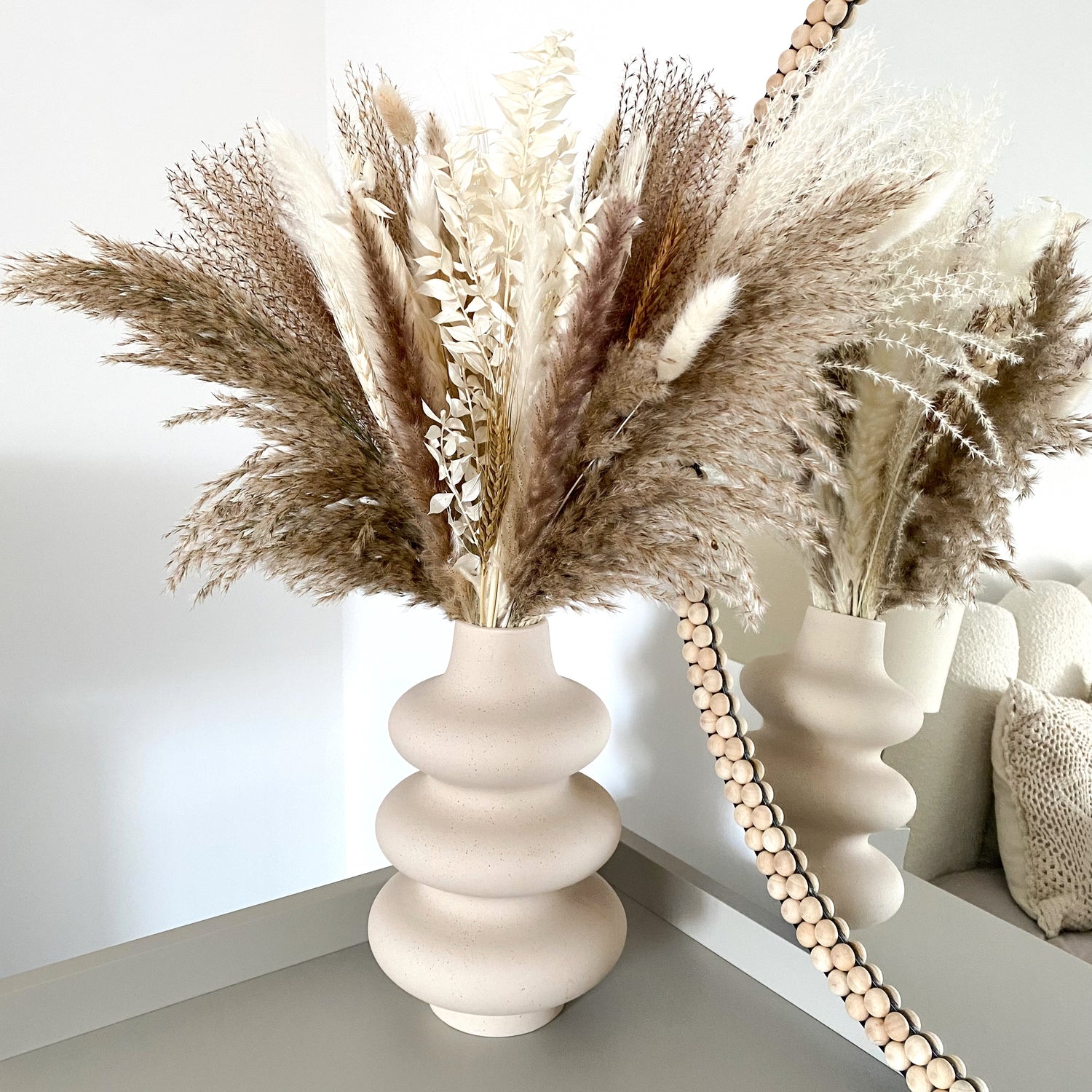 Pampas Dried Flower Bouquet with Italian Ruscus by Opal Lily