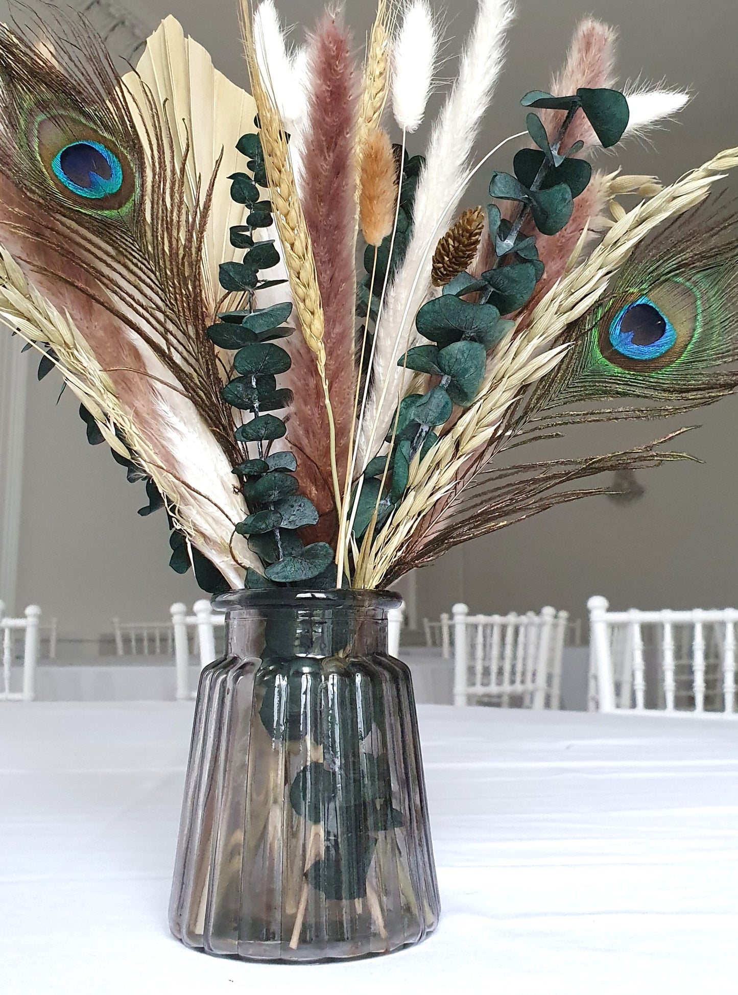 Small Ribbed Glass Vase - Black