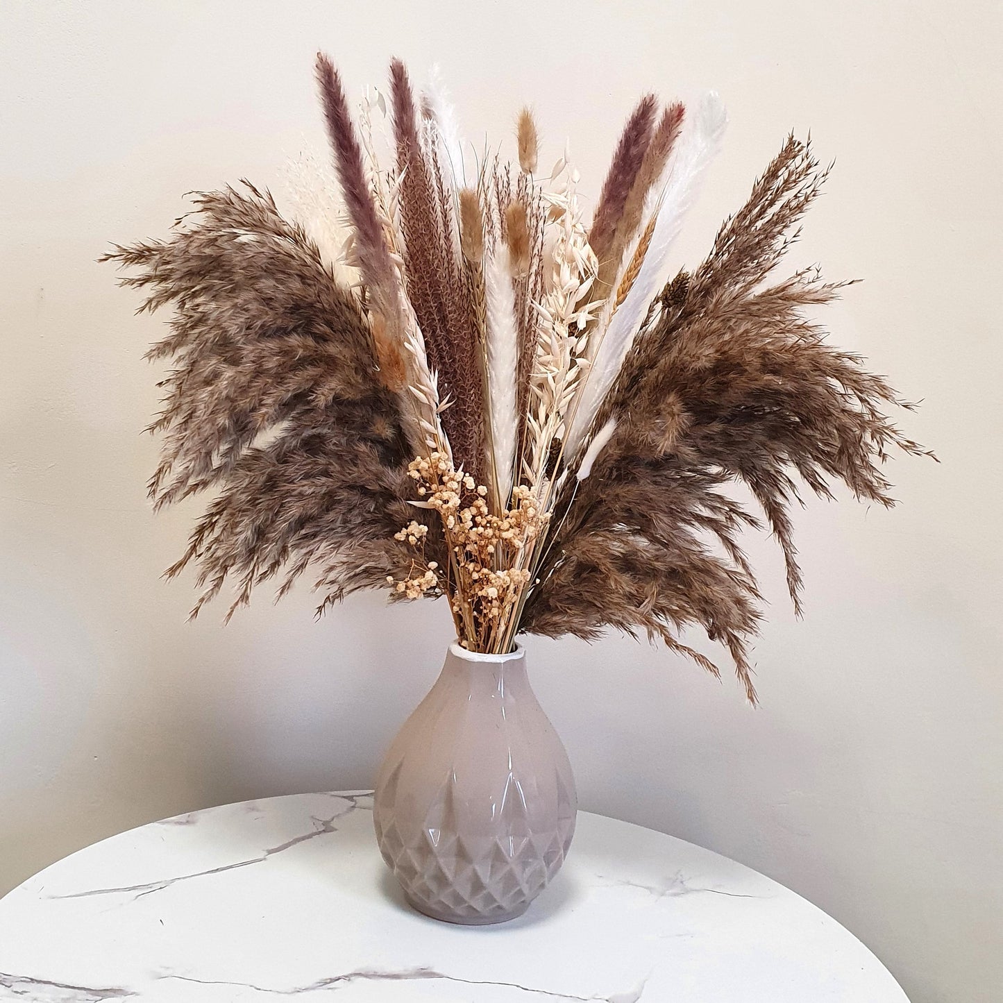 Geometric Ceramic Vase - Beige