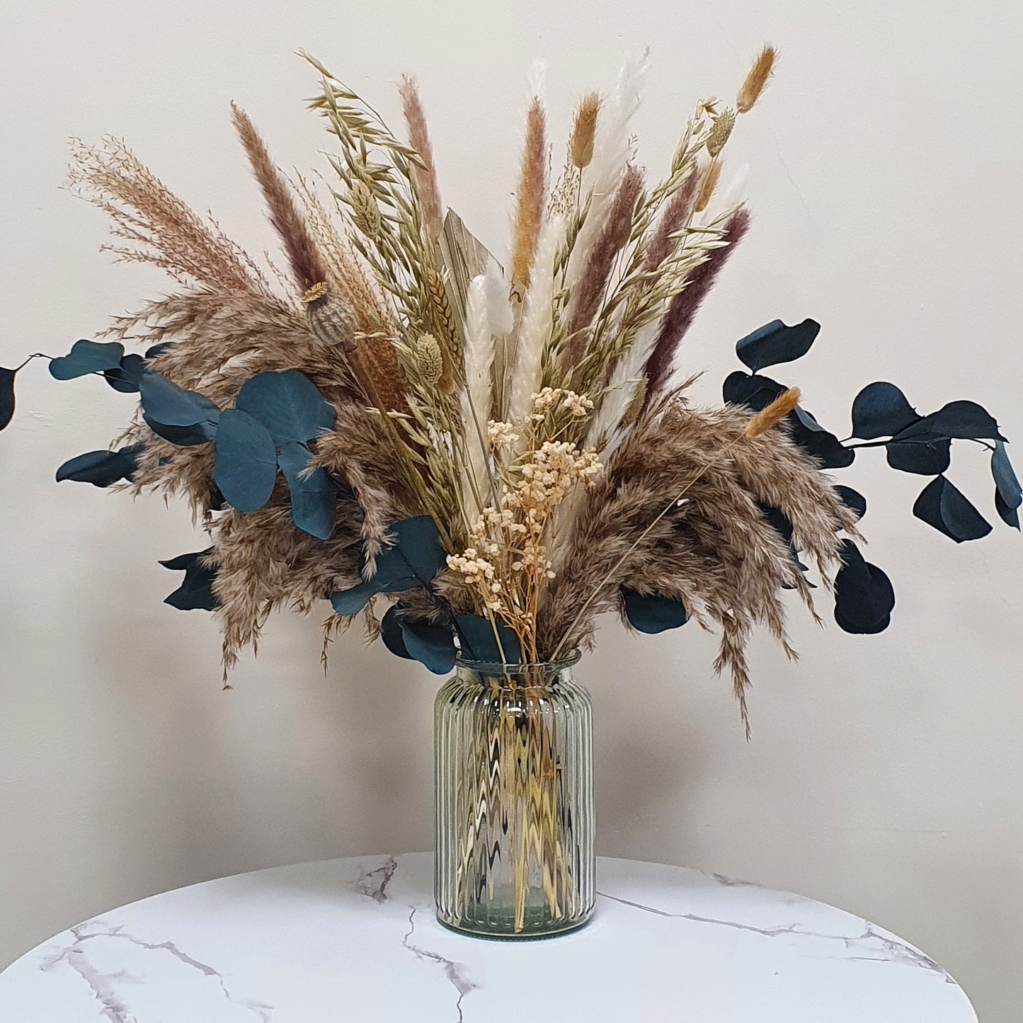 Ribbed Glass Vase - Clear