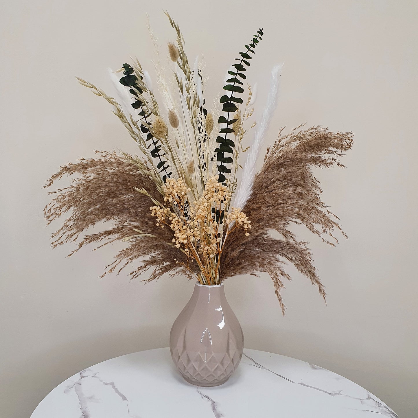 Geometric Ceramic Vase - Beige