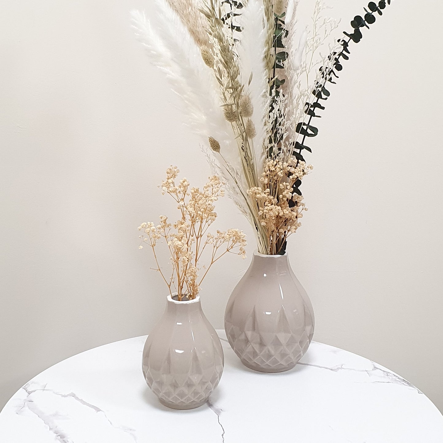 Geometric Ceramic Vase - Beige