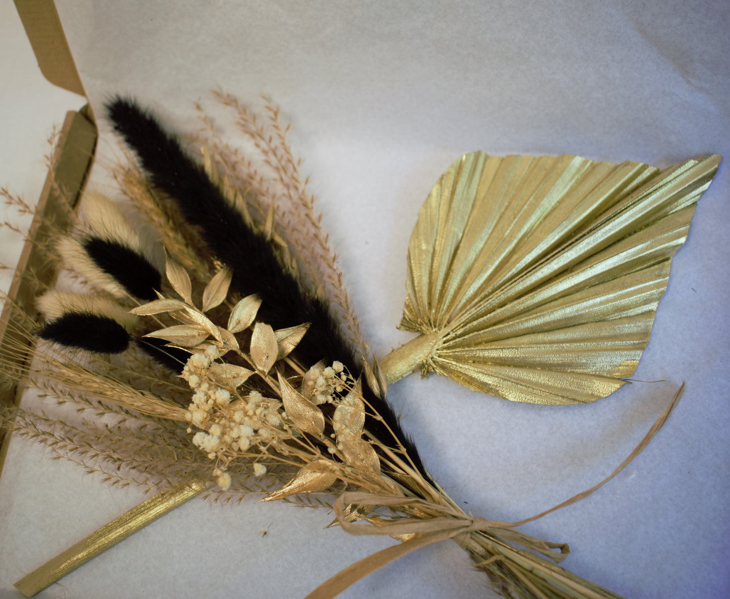 Black & Gold Palm Spear Bouquet