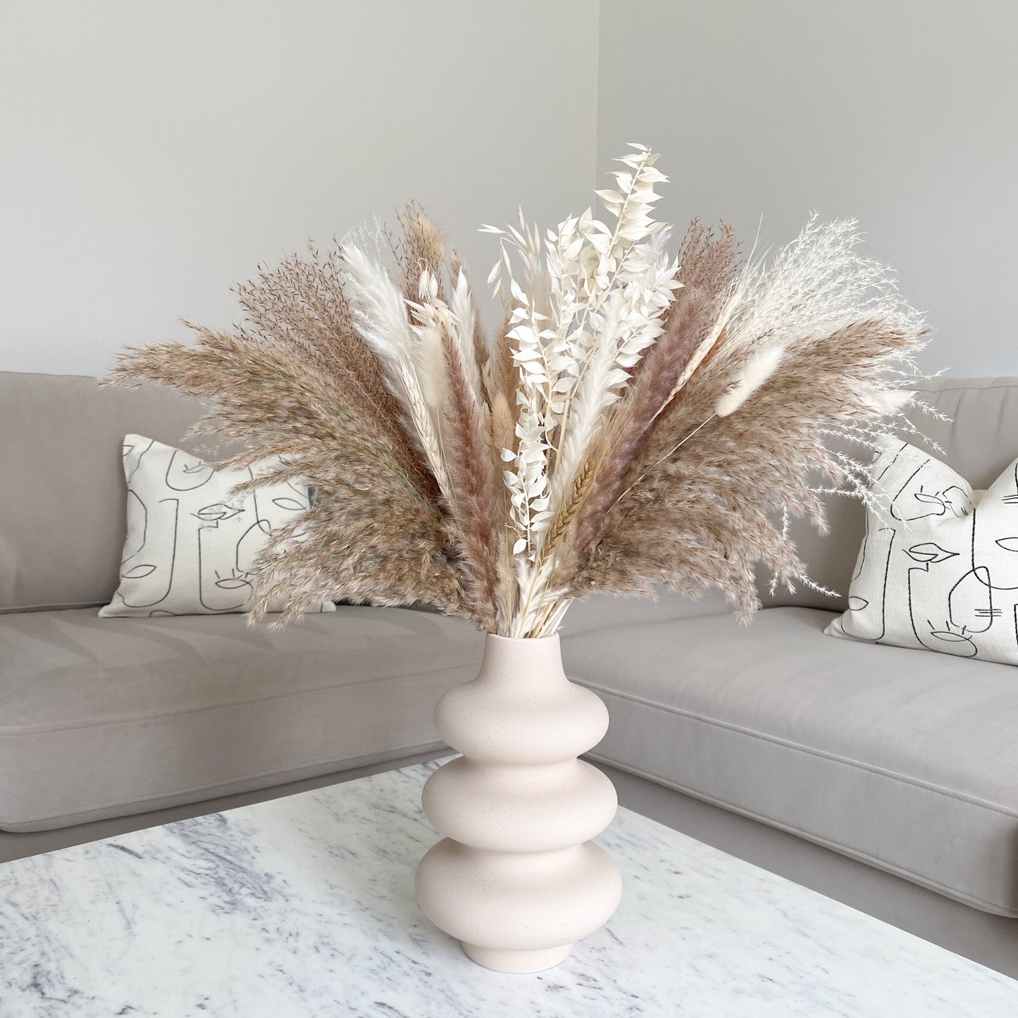 Vanilla Cream Bouquet - with Wild Pampas