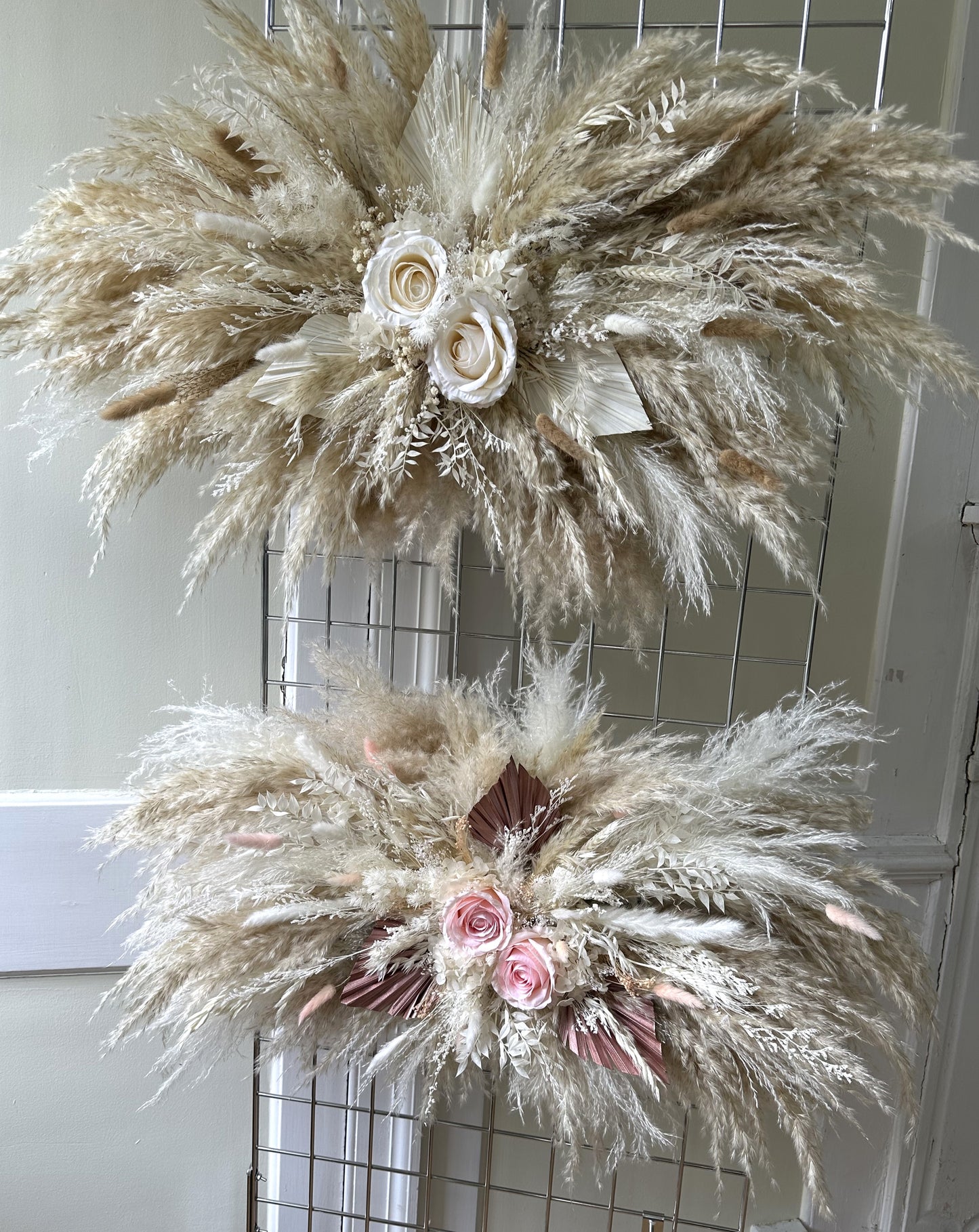 Dried Pampas Wall Decor - Pink