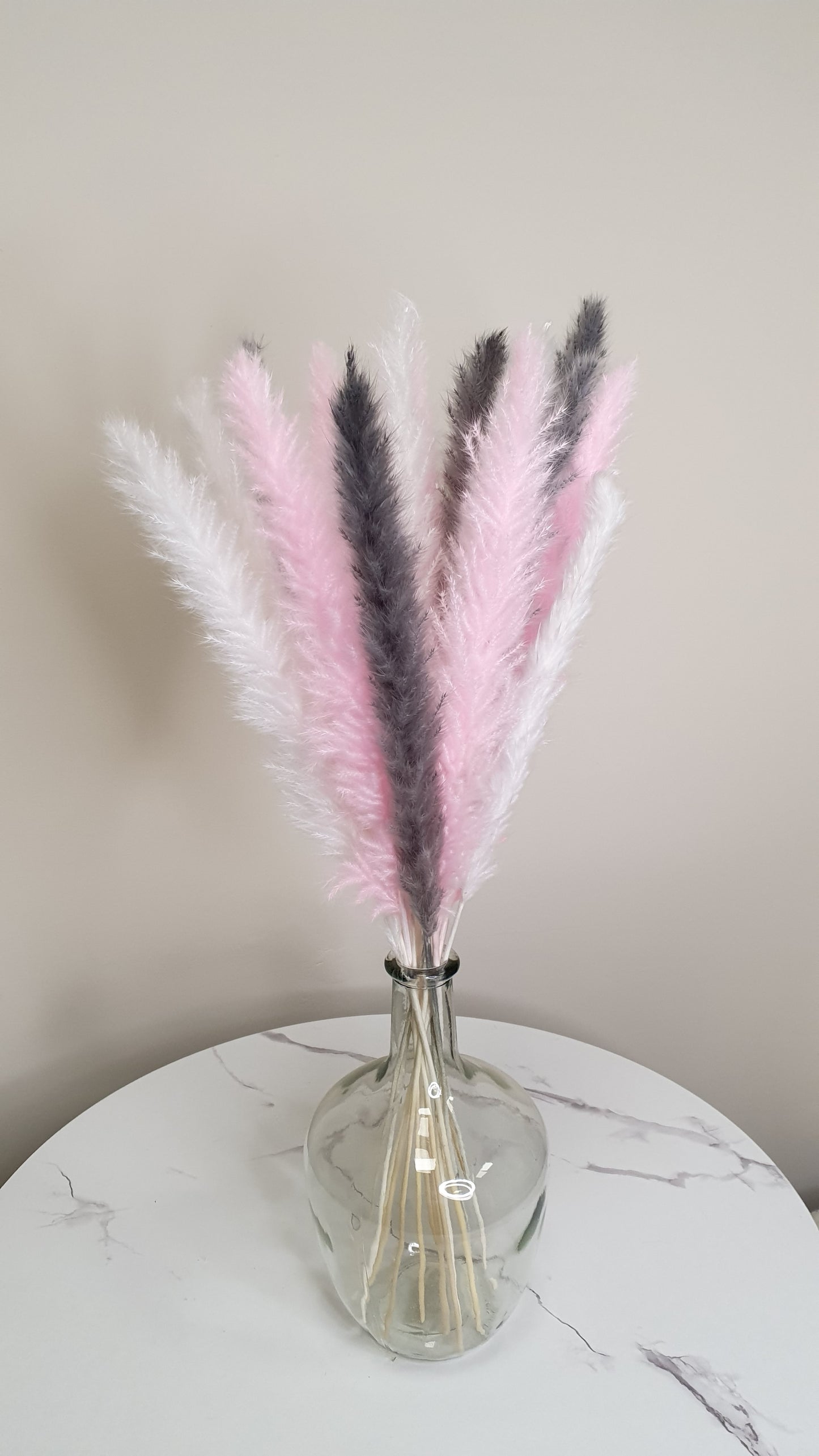 White, Pink & Grey Pampas Grass 60cm - 15 Stems