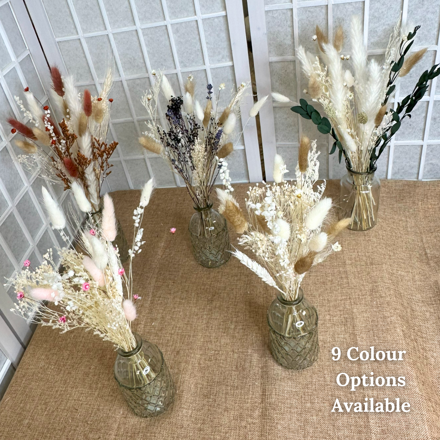 Dried Flower Bouquet & Bud Vase Gift Set | Optional Dried Pampas Grass