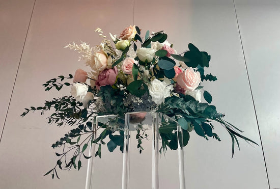 Preserved and Dried Flower Wedding Table Centrepieces