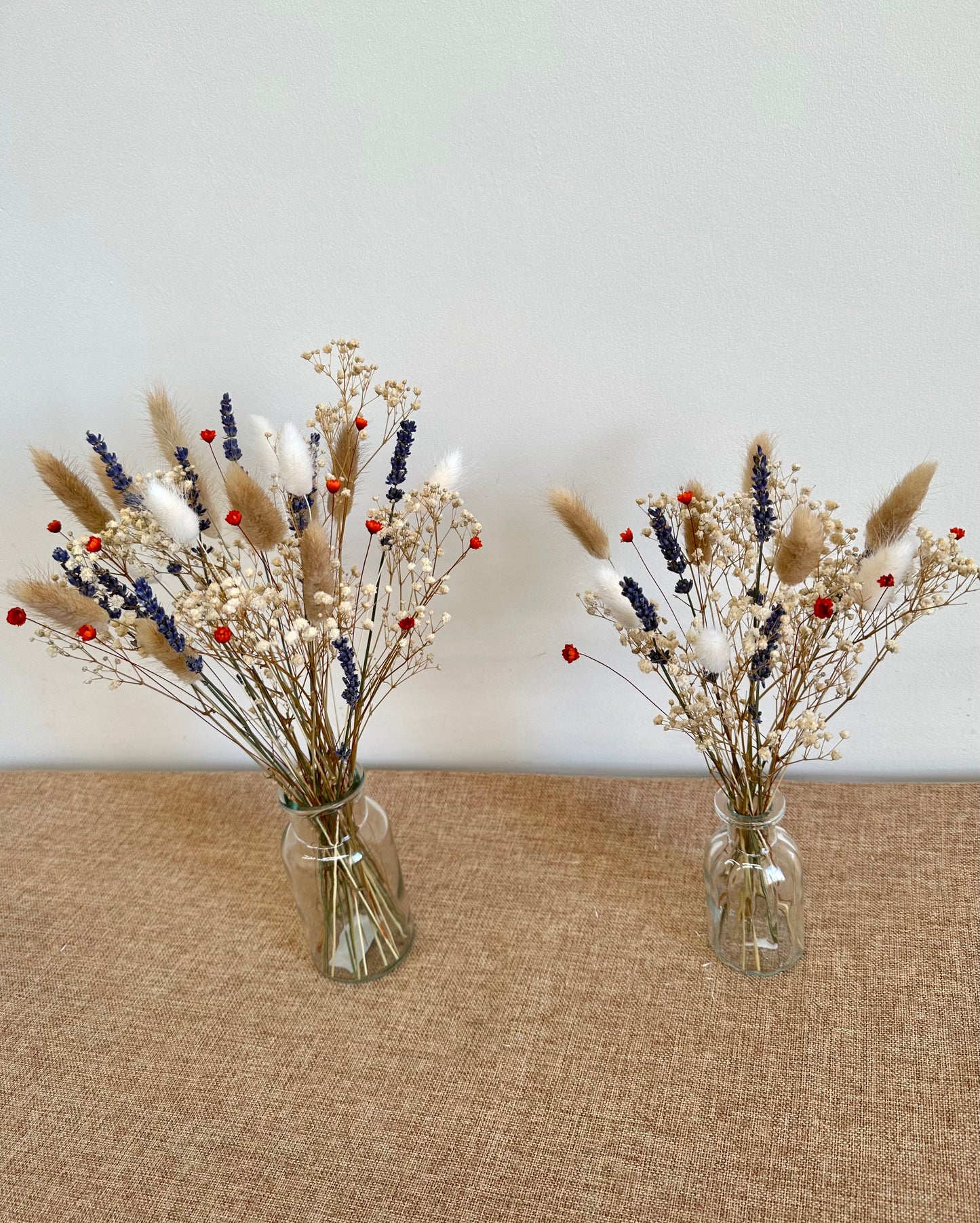 Lavender & Gypsophila Dried Flower Bouquet - Mini Dried Flowers Vase