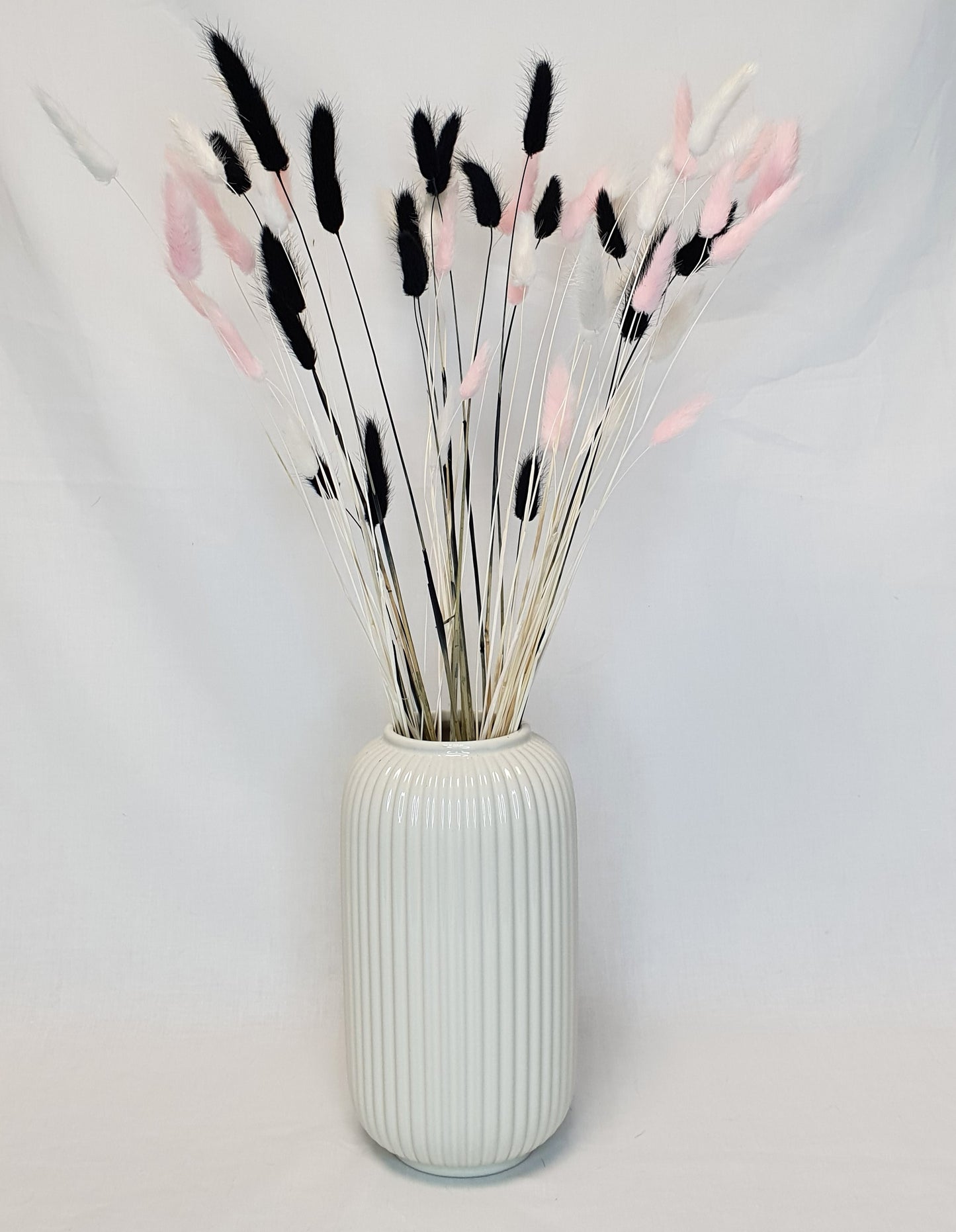 Bunny Tails Grass 60cm | Mixed Brown, White, Grey, Black & Pink