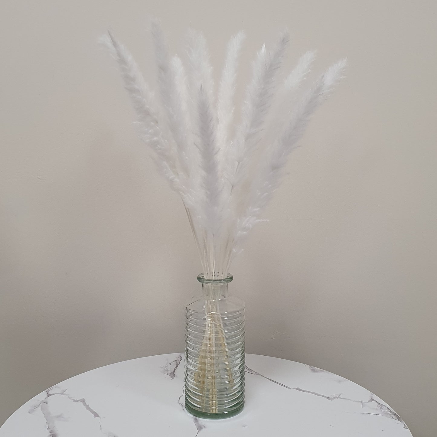 Horizontal Ribbed Glass Vase - Clear