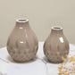 Small Geometric Ceramic Vase - Beige