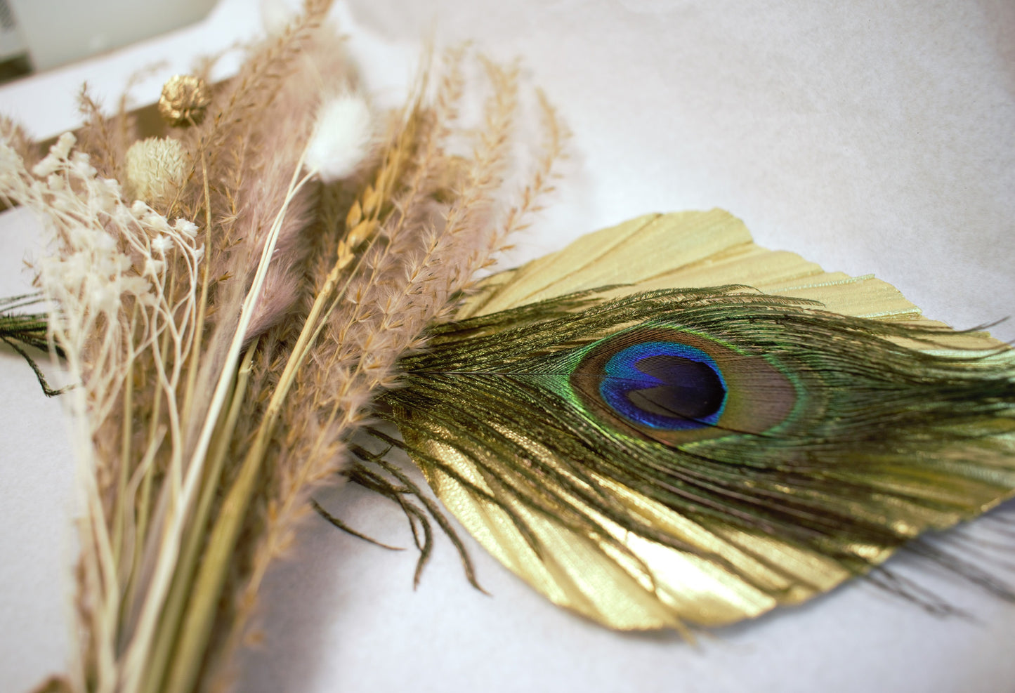 Peacock Feather Palm Spear Bouquet