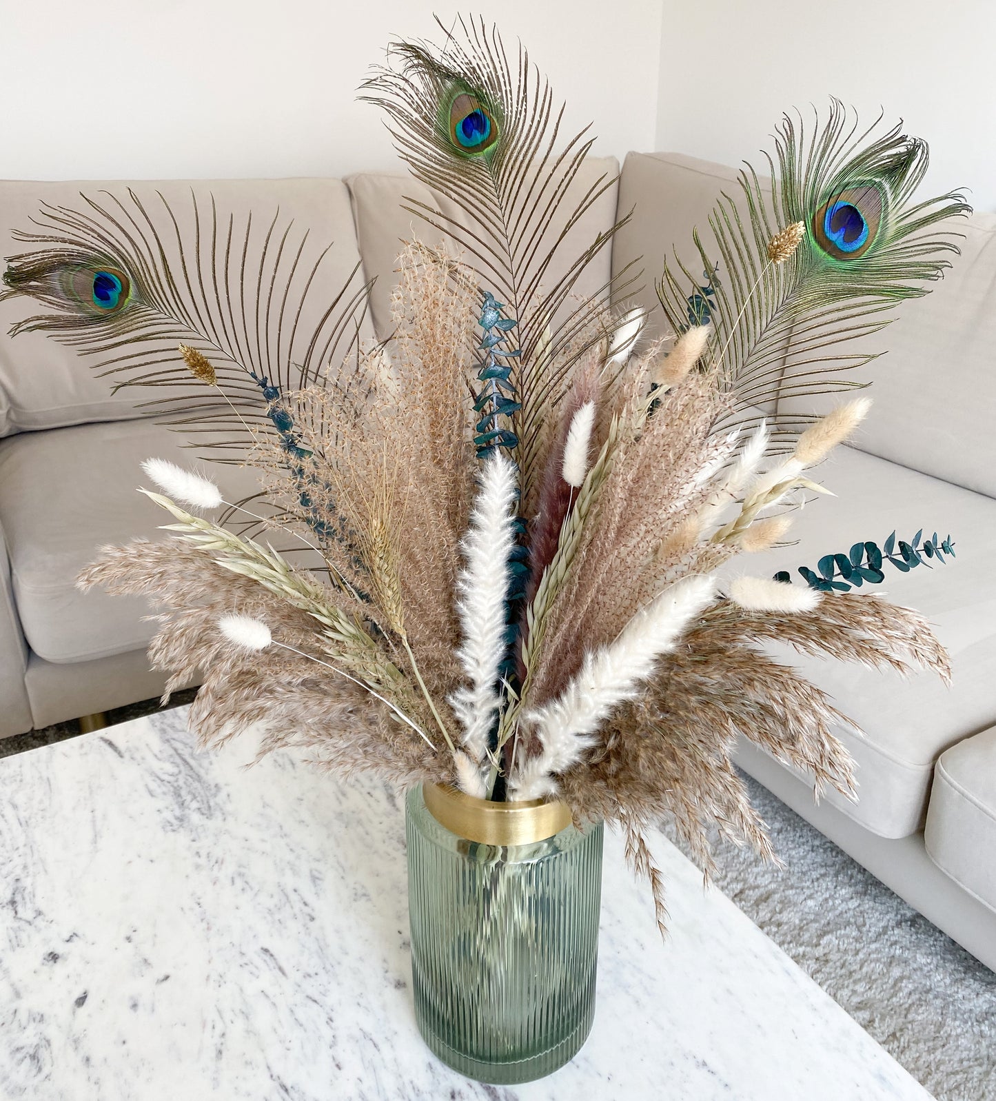 Forest Dream Bouquet - with Peacock Feathers